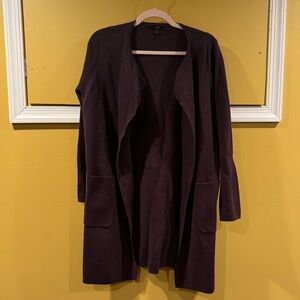 J. Crew long heavyweight purple cardigan sweater jacket with pockets S